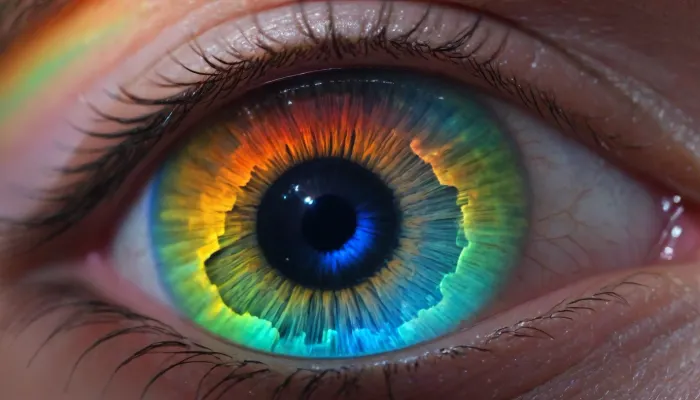 microscope macro zoom, (glowing squirt), of pirite, quartz, miracle, rainbow light circeled in open universe, orbit, rainbow storm, rainbow fire, rainbow air, rainbow earth