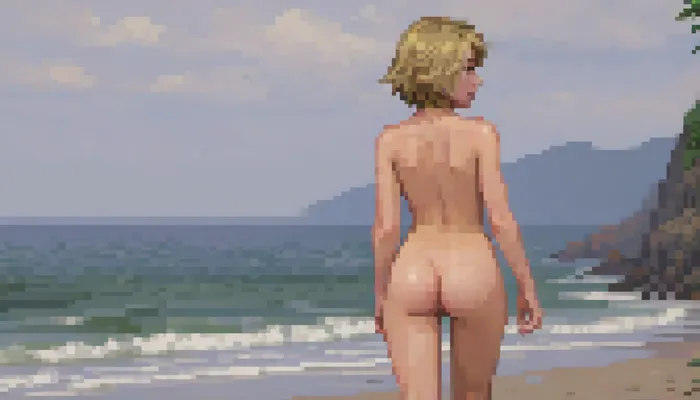 (looking forward:1.5), (narrow thigs:1.4), (dynamic seductive pose:1.4), (thin legs:1.3), (thin thighs:1.4), thighs, (view from behind:1.4), (standing:1.2), (full body), (Dirty blonde hair:1.2), HD, ultra realistic freckles, (young), (white pale skin:1.4), (skinny slim body:1.4), (thin shoulders:1.4), (hair:1.3), (tousled bob cut:1.3), (tousled realistic detailed hair:1.4), perfect shadows, (4k, extreme detailed, 8k detailed, hq, high quality), (skinny slim ass:1.4), (thin narrow waist:1.4), (detailed freckles), (very Small body:1.4), (extremely detailed Small breasts:1.4), (Naked), best quality, highly detailed, detailed face, (18years old e girl:1.4), (sea beach background:1.3), (naked:1.4), Asian-Less2-Neg, BadDream, (photorealistic:1.4), beautiful woman, from behind, (very ass:1.4), (slim skinny ass:1.4), standing, high detail, hyper realistic, 8k HDR, <lora:pixel-art-xl-v1.1:.8>, <lora:pk_trainer_xl_v1:.8>, Pixel, Art, PixArFK, <lora:PixelArtRedmond-Lite64:.8>, pixel, art, <lora:pxx4_v1_alpha:.8>, lcas, artstyle, <lora:Lucasarts Artstyle - (Trigger is lcas artstyle):.8> (looking forward:1.5), (narrow thigs:1.4), (dynamic seductive pose:1.4), (thin legs:1.3), (thin thighs:1.4), thighs, (view from behind:1.4), (standing:1.2), (full body), (Dirty blonde hair:1.2), HD, ultra realistic freckles, (young), (white pale skin:1.4), (skinny slim body:1.4), (thin shoulders:1.4), (hair:1.3), (tousled bob cut:1.3), (tousled realistic detailed hair:1.4), perfect shadows, (4k, extreme detailed, 8k detailed, hq, high quality), (skinny slim ass:1.4), (thin narrow waist:1.4), (detailed freckles), (very Small body:1.4), (extremely detailed Small breasts:1.4), (Naked), best quality, highly detailed, detailed face, (18years old e girl:1.4), (sea beach background:1.3), (naked:1.4), Asian-Less2-Neg, BadDream, (photorealistic:1.4), beautiful woman, from behind, (very ass:1.4), (slim skinny ass:1.4), standing, high detail, hyper realistic, 8k HDR, <lora:pixel-art-xl-v1.1:.8>, <lora:pk_trainer_xl_v1:.8>, Pixel, Art, PixArFK, <lora:PixelArtRedmond-Lite64:.8>, pixel, art, <lora:pxx4_v1_alpha:.8>, lcas, artstyle, <lora:Lucasarts Artstyle - (Trigger is lcas artstyle):.8>
