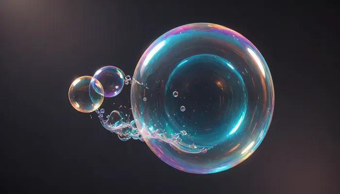 A bubble, Style ios 16 sistem, sound waves interacting with the bubble, (fluid liquid, degrad black oil undulations, background), gentle undulations bubble, any mockups, elements glassmorphism undulations, upper view, <lora:436263_training_data:.5>, <lora:BubbleXL:1.1>