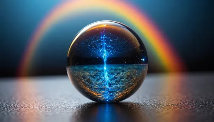 5d microscope macro zoom, many of in open space, orbit, (fire cube, fusion with wather sphere, (blue waves, mirroring)), miracle, epic, glowing, (rainbow, white visible light), rainbow light gold, rainbow fire, rainbow air, rainbow earth