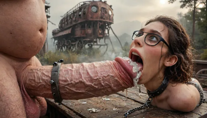 ((gangbang_rape, doubleanal_rape, arms_behind_head, nsfw:1.24)), ((hogtied, bound with large chains, tied to a torture van:1.18)), (Torture, defiling, sadism:1.52), Rating_explicit, score_9, score_8_up, score_7_up, (source_gangbangrape:1.12), random sex scene, rapefantasy, (score_9, score_8_up, score_7_up, source_rape:1.12), ((Ground of forest)), ((Insanely hot skinny 22 year old college student, curly brown hair, glasses with black rim)), ((lying on stomach)), ((hands tied behind back)), ((exposed small perky tits and ass)), ((painful expression)), sucking cock, ((topless)), shocked expression, ((pulled down pants showing ass and pussy)), small ass, perfect pussy, puffy labia, ((view from below)), (visible clitoris and inner labia), (((cum dripps out))), (ruined pussy), magazine cover, Realism_Quality_2xx_By_Stable_Yogi, (((very pretty face:1.3))), (((extremely ultra detailed face:1.3))), perfect fingers and hands, upper body view, (extreme size difference:1.4), (ultra realistic), (maximum quality), (high resolution), (extreme detail), (ultra realism), UHD, super high quality, highly detailed, high resolution, perfect lighting, natural lighting, (dynamic angle), (random angle), (random pose), (dynamic view), (random view), golden hour, rich details, nature-inspired color palette, (above view:1.45), (side view:1.12), porn photoshoot, detailed skin, on the roof, steam locomotive, steampunk, fog, steam, blushing, DETAILED background, hyperrealistic, 8K, BadX, Stable-Yogis-Makeup-Enhancer-XL, spectacular lighting, (((hyper large cock in mouth:1.3))), oral cream pie, (eyes wide open in horror:1.24), (wide mouth spreader:1.5), (pleading expression:1.18), (terrified:1.12), (crying:1.2), (fear and panic:1.18), UHD 8K, (full body photograph:1.1), (score_9, score_8_up, score_7_up, UHD 8K, masterpiece, best quality, maximum details, natural light, extreme realism, cinematic still), Very realistic, 8k, ultra detailed, super high resolution, extremely detailed, perfect face, perfect eyes, ((hogtied, bound for sex, tied up)), (black eyes), (pale skin:1.3), cock in mouth, (brutal face fuck), Blowjob, (tears in eyes:1.5), (running makeup), ultra hd, photorealistic, hyper gigantic large black cock in mouth, hair grab, brutal face fuck, one hand around her neck, choking her hard, strangling her, gasping for air, hard nipples, (five Black skin hyper large muscular men), (5 very large and hyper thick black cocks), Uber realistic, arched back, detailxl, 35mm photograph, film, professional, 4k, 1girl, 5 boys, hdr, photographic, ultra realistic, ultra high details, back light, anal sex, with large muscular black men, gargantuan black cocks, anal sex expansion, ravenous hyper sex, large hyper muscular black men, (huge dick), (creamy deep deepthroat:1.12), (extreme oral sex:1.4), (huge massive white dick:1.4), (cum), (hands holding hair), <lora:Dark_Elf_Warrior:2>, <lora:Drow:2>, <lora:zavy-brbrn-sdxl:2>, <lora:LCMTurboMix_Euler_A_fix:2>