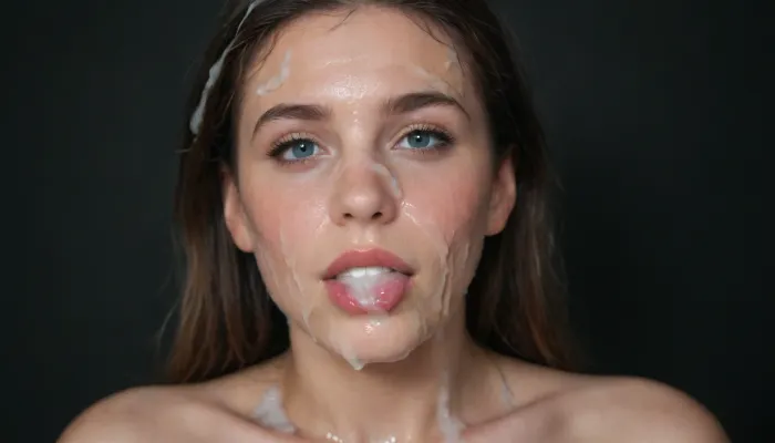 (Macro photo), (extreme close up:.2), front view, Photorealistic, high resolution, professional photography, topless, cum dripping from chin, tongue sticking out, black background, (Cum details), realistic cum, Prominent cum, (transparent cum:1.7), cum on, (Cum flows:1.2), (cum on body:1.3), cum on head, (cum on face:1.3), bukkake, ((body covered with semen)), cum, face, Face covered in cum, (A lot of cum:1.5), <lora:JustCum:.9>, <lora:cum_in_eye_deepmind:.9>