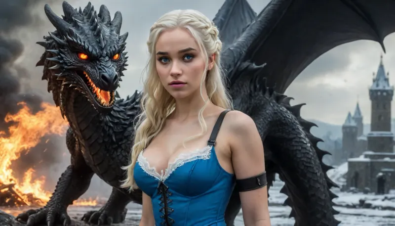 Daenerys targaryen e drogon: i giochi dei troni si incontrano in mezzo alla tempesta