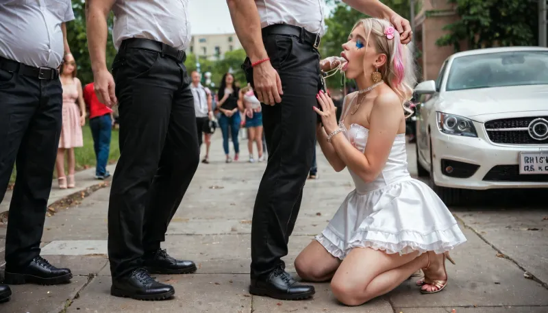 after watching a hypno clips a man get a mind-break and turns in a full sissy-slut and do actions in real life and do like it do to cum like a real girl because with too mutch porn in real life, addicted to sissy hypno porn clips, full body view