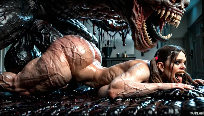 brunette in twintails, detailed face, (extreme lean body:1.3), mouth closed no emotions, (anal sex only:1.3), side view, (extreme ultra ultra hyper massive giant enormous black veiny cock:1.3), (massive black fanged horror monster behind woman fucking her in the ass:1.3), woman laying on stomach with ass up high, (ass up face down:1.3), monster behind woman pulling her ass up and fucking her in the ass, (massive black monster with extreme ultra hyper massive black veiny cock in woman ass:1.3), extreme hyper massive giant black veiny cock in ass, (extreme ultra hyper massive black veiny cock:1.3), massive black monster straddling over woman fucking he in the ass, (side view:1.3), massive black monster with hyper massive black veiny cock deep in ass, in an open meadow