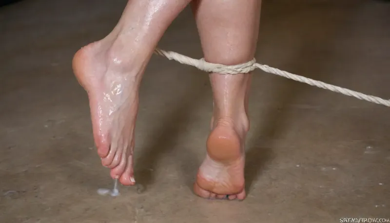 A sensual close-up of a full-figured model’s legs walking slowly barefoot across a sea of ultra-thick, creamy white slime. She wears glossy ultra-sheer nude pantyhose that reflect studio lights. The slime clings to the soles and toes with intense stickiness, stretching in long transparent ropes as her foot rises. As she walks, the slime warps around her arches and calves, leaving glossy wet trails. Every toe imprint remains for a moment in the slime before melting back.


., BadX, SimplePositiveXLv2, <lora:xl_more_art-full_v1:.8>
