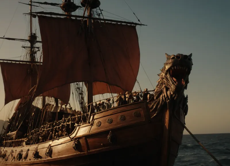 fantasy, Game of Thrones, Targaryen Warship, sun day, outdoors, photography