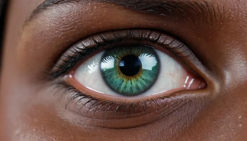 4d microscope macro zoom, eclipse, nytrogen, (black skin, green eye), miracle, rainbow light gold cristal in open universe, orbit, rainbow fire, rainbow air, rainbow earth, busty cook girl