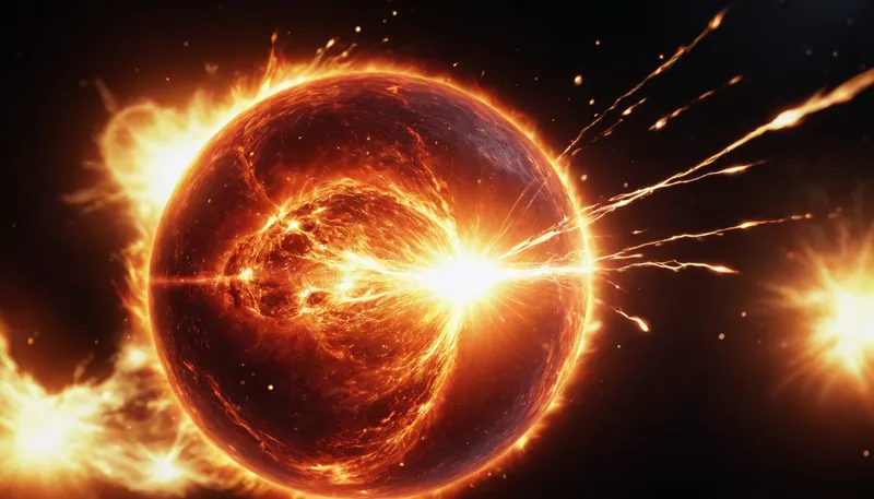 fire ball reach galaxy by flame sparks