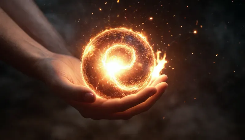 fire ball reach galaxy by flame sparks