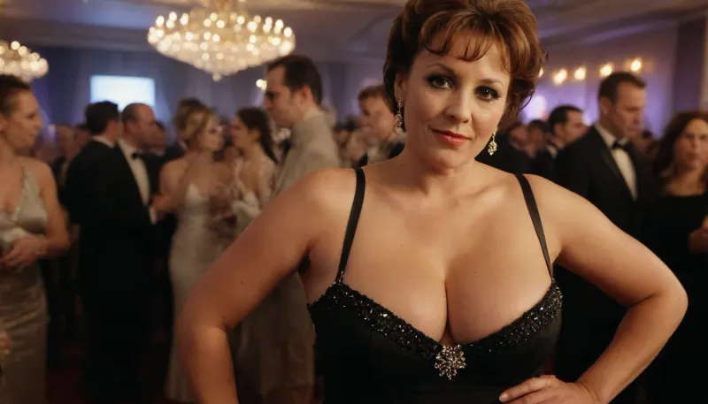 high class, very elegant and beautiful, (middle aged upper class lady:1.6), (very busty:1.6), ((slim)), wedding ring, on the dance floor of a busy nightclub, dancing and stripping, RealBlackFFStocking, NEGATIVE_HANDS, <lora:RealBlackFFStocking_XL:.7>, <lora:crowd_notrigger:.7>